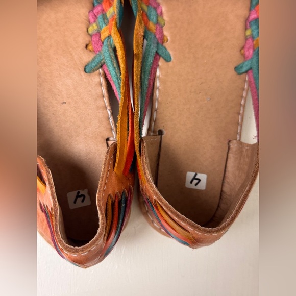UNBRANDED Sunflower Huarache Artesanal Mexican Sandals Handmade US Size 4 - Picture 7 of 9